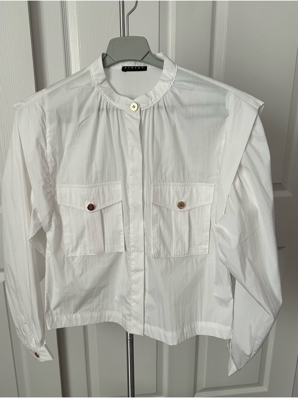 NWOT Cropped White Button Front Jacket/Top